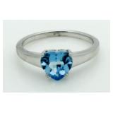 Tension Set 2.00 ct Blue Topaz Heart Solitaire