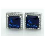 Princess Cut 4.00 ct Sapphire Earrings