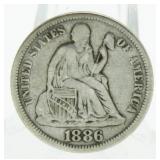 1886 Seated Liberty Silver Dime