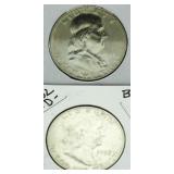 (2) Gem BU Franklin Silver Half Dollars