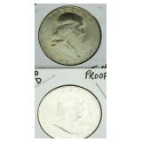 (2) Gem BU Franklin Silver Half Dollars