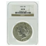 1925 AU58 Silver Peace Dollar