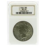 1922 MS63 Peace Silver Dollar