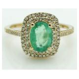 14kt Gold 2.50 ct Emerald & Diamond Ring