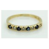 14kt Gold Genuine Sapphire & Diamond Pinkie Ring