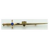 10kt Gold KKC Ceylon Sapphire Pin