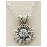 10kt Gold Antique Diamond Solitaire Pendant