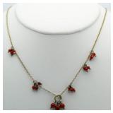 Vintage Red Jasper Bead Necklace