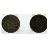 (2) Better 1862 & 1863 Indian Copper Nickel Cents