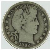 1902 Barber Silver Half Dollar