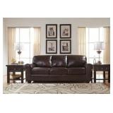 Ashley 980 Chesnut LEATHER Sofa & Love Seat