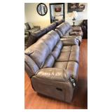 Simmons Tan reclining sofa and love