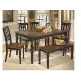 Ashley 580 Table, 4 Chairs & Bench