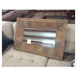 Ashley Teak Beveled Mirror