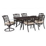 Ashley Burnella Patio Table & 4 Arm Chairs