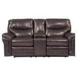 Ashley U730 Gray LEATHER Reclining Sofa & Love