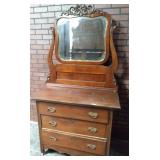 Antique Oak Dresser & Mirror