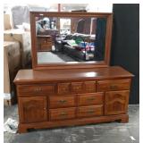 Modern Cherry Dresser & Mirror