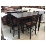 Dark Cherry Bar Table & 4 Bar Stools