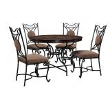 Ashley D584 Cherry Round Table & 4 Chairs