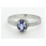 Genuine Tanzanite & Diamond Ring