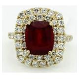 14kt Gold Amazing 7.89 ct Ruby & Diamond Ring