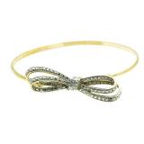 Beautiful Diamond Ribbon Cuff Bracelet