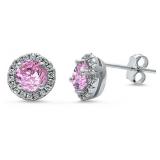 Gorgeous 2.00 ct Pink Sapphire Solitaire Earrings