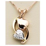 14kt Rose Gold Double Heart Pendant