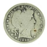 1898 Barber Silver Half Dollar