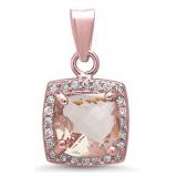 Cushion Cut 2.85 ct Morganite Designer Pendant