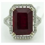 14kt Gold 13.44 ct Ruby & Diamond Ring