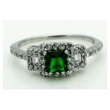 Princess Cut Emerald Designer Ring