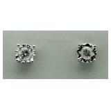 10kt Gold 1/2 ct Diamond Solitaire Earrings