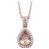 Pear Cut Morganite Designer Pendant