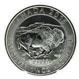 2015 Canada 1.25 Oz. Bison $8 Silver Argent Pur