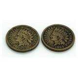 (2) 1862 & 1863 Indian Copper Nickel Cents