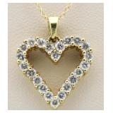 14kt Gold 1.00 ct Diamond Heart Pendant