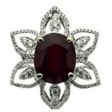 14kt Gold Incredible 16.89 ct Ruby & Diamond Ring