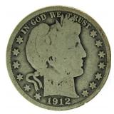 1912 Barber Silver Half Dollar