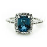 $750 Platilite 3.00 ct London Blue Topaz Ring