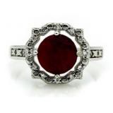 Genuine 2.51 ct Ruby & Diamond Ring