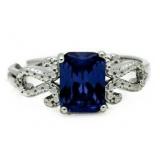 Radiant Cut 2.01 ct Tanzanite & Diamond Ring