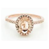 Oval 2.10 ct Morganite Designer Ring