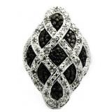 Genuine 1.00 ct Black Diamond Designer Ring