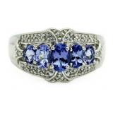 $439 Genuine Tanzanite & Diamond Anniversary Ring