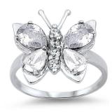 White Topaz Butterfly Ring