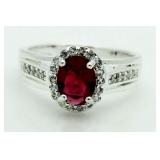 Oval 1.10 ct Ruby Designer Ring