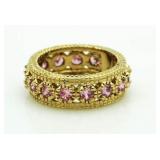 Beautiful Pink Sapphire Eternity Band