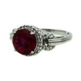 $700 Platiite 2.50 ct Ruby Solitaire Ring